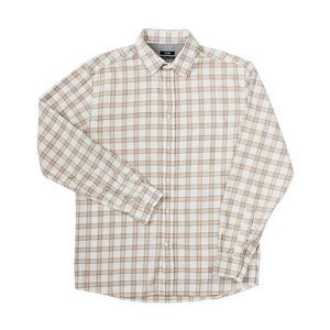 Benson Mens Mckenzie Relaxed-Fit Plaid Flannel Shirt Medium Brown/White - NWT